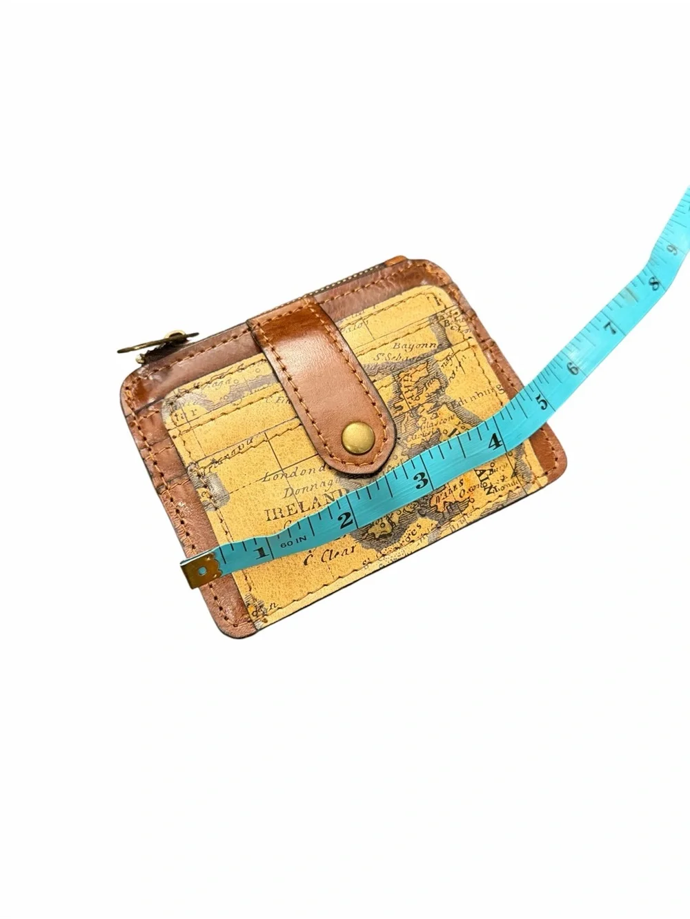 Patricia Nash Leather Handbag & 2- Credit Card Wallet Gift Set NEW European Map